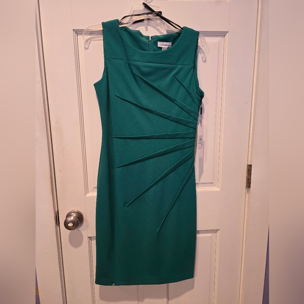 Calvin Klein "Melodie" Green Sleeveless Dress